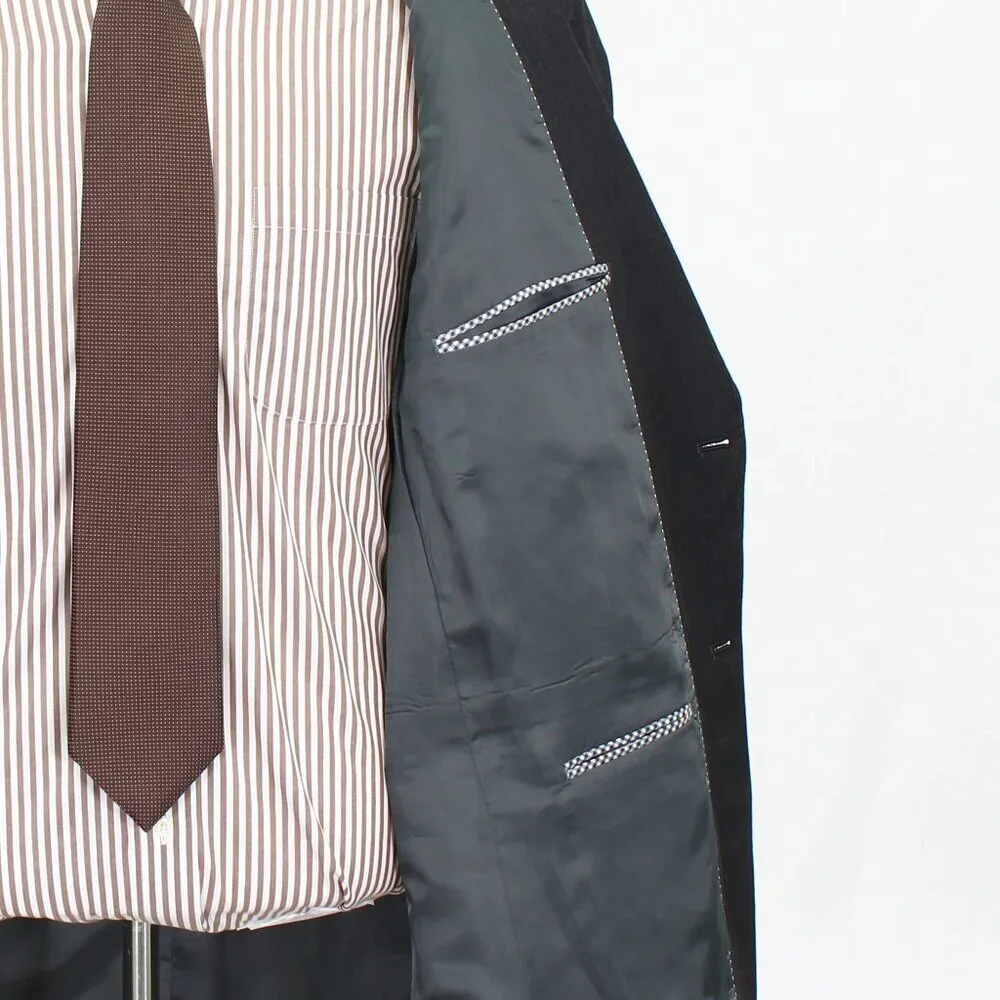 Tommy Hilfiger 46L Gray Solid 2-Button Sport Coat Blazer Jacket G888